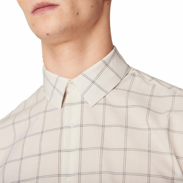 Sandro | Camisa Grid Beige para hombre