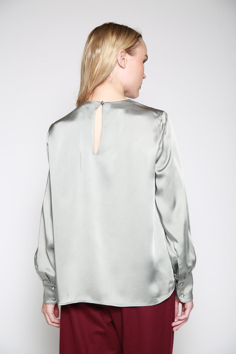 Top Francesca Satin Raso Gris