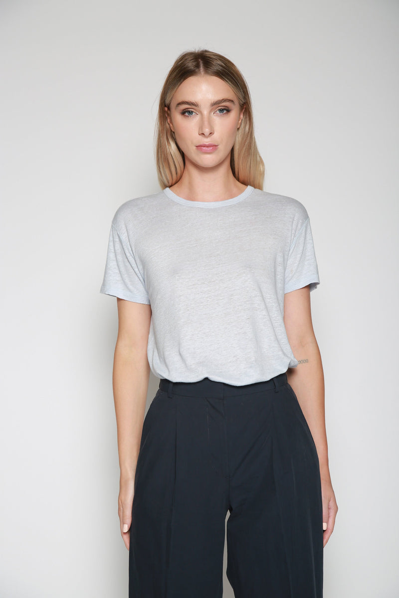 Playera Tara Linen Azul Claro