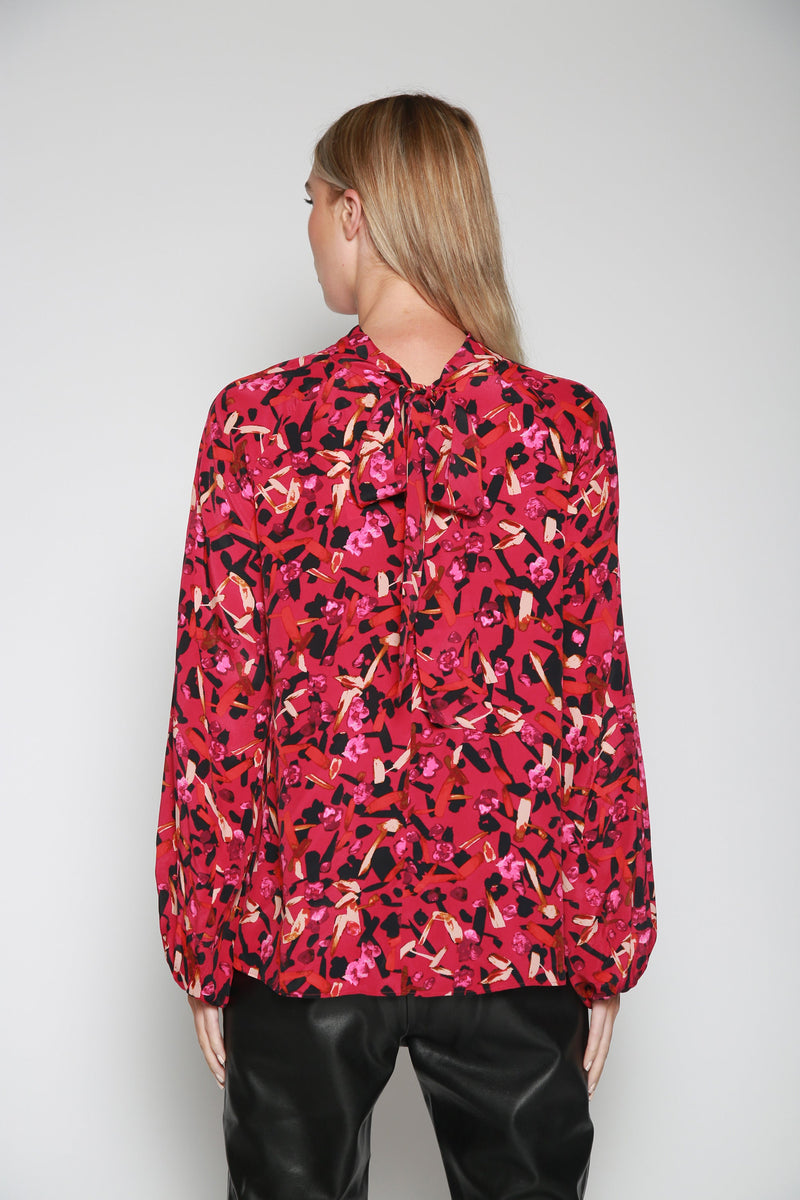 Blusa Abstract Flowering Magenta