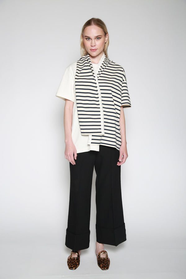 Blusa Striped Tee Scarf Azul