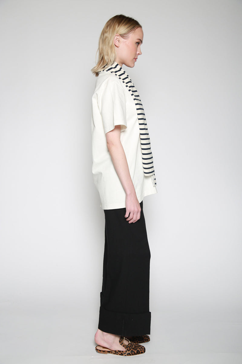 Blusa Striped Tee Scarf Azul