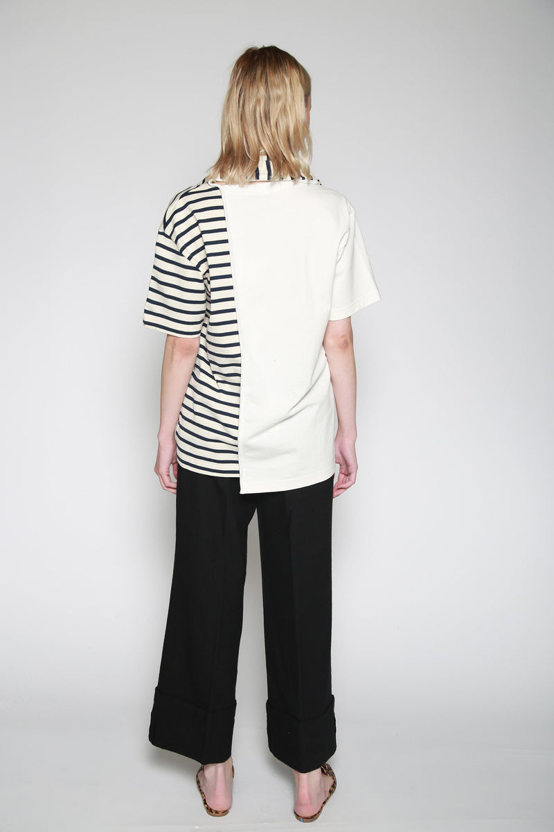 Blusa Striped Tee Scarf Azul