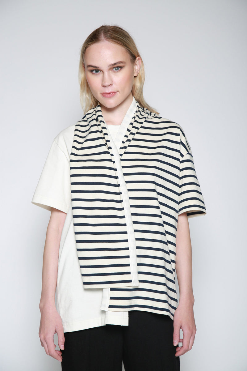 Blusa Striped Tee Scarf Azul