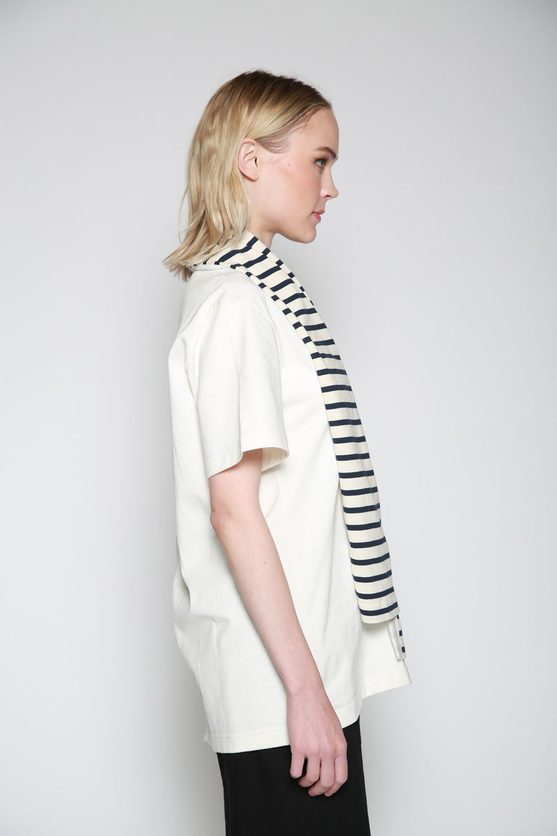 Blusa Striped Tee Scarf Azul
