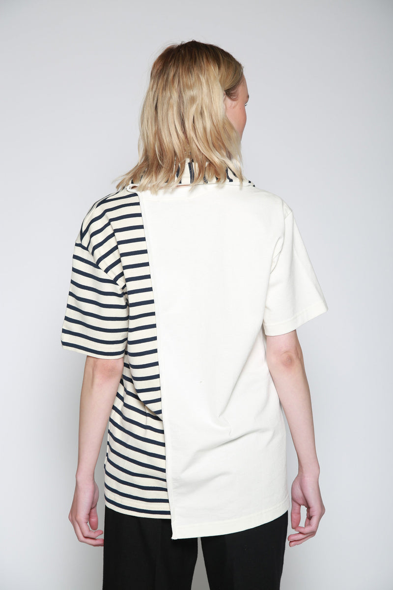 Blusa Striped Tee Scarf Azul