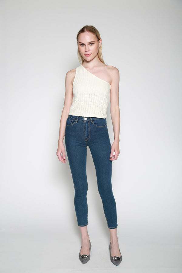 Jeans High Rise Skinny Crop Clio Azul Oscuro
