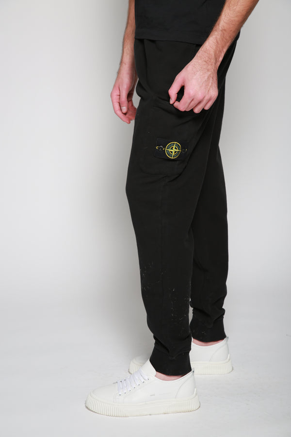 Stone Island | Pantalón Casual Fleece Negro. 