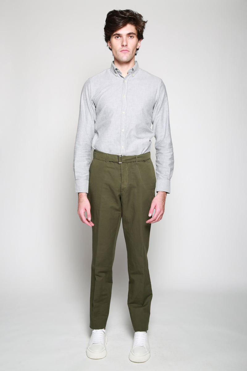 Officine Générale | Pantalón Casual Paul Cotton Linen Pigment Dye Olivo. 