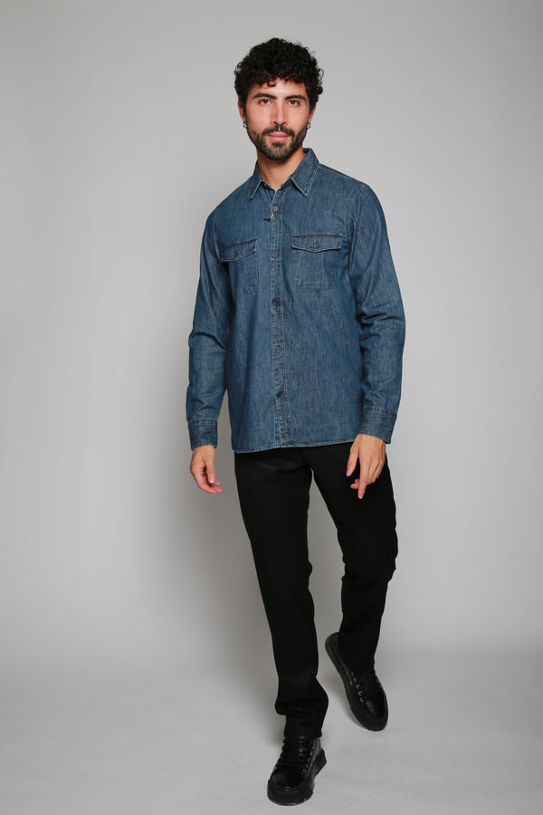 Officine Générale | Camisa Woven Azul. 
