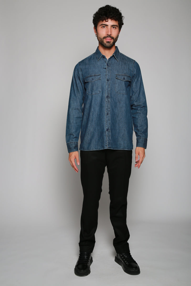 Camisa Woven Azul