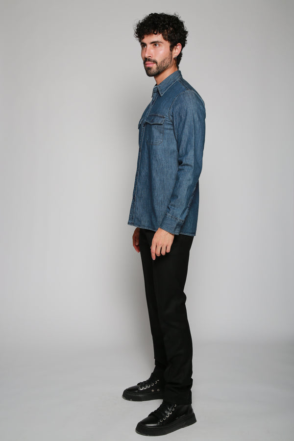 Camisa Woven Azul