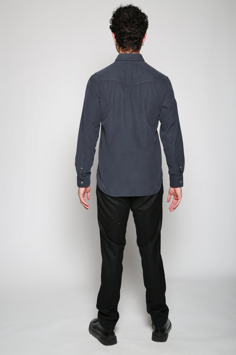 Camisa Benoit Cord Pigment Dyed Marino