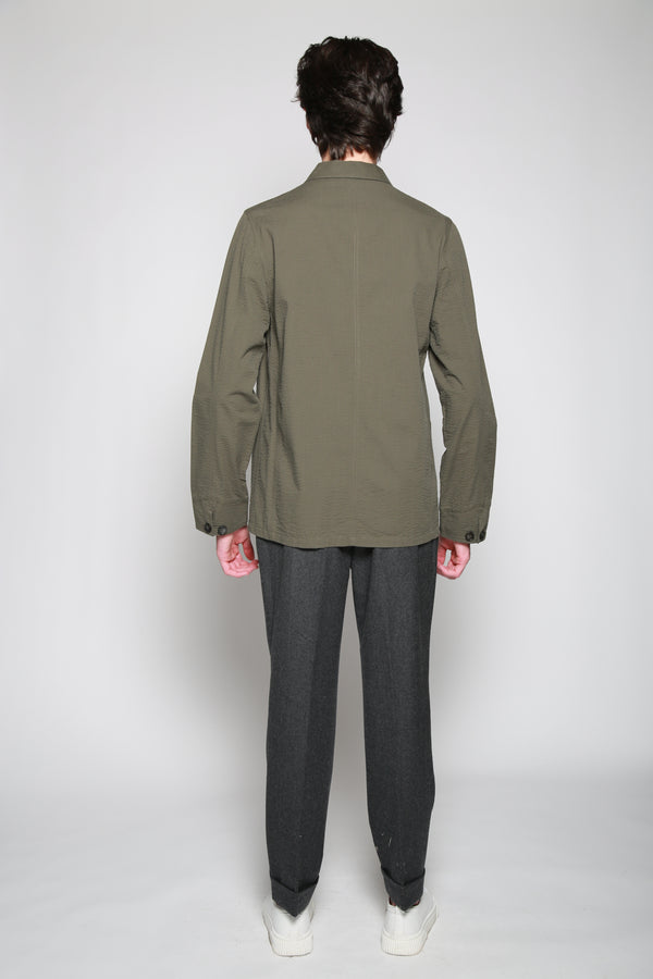 Chamarra Chore Jacket Seersucker Olivo