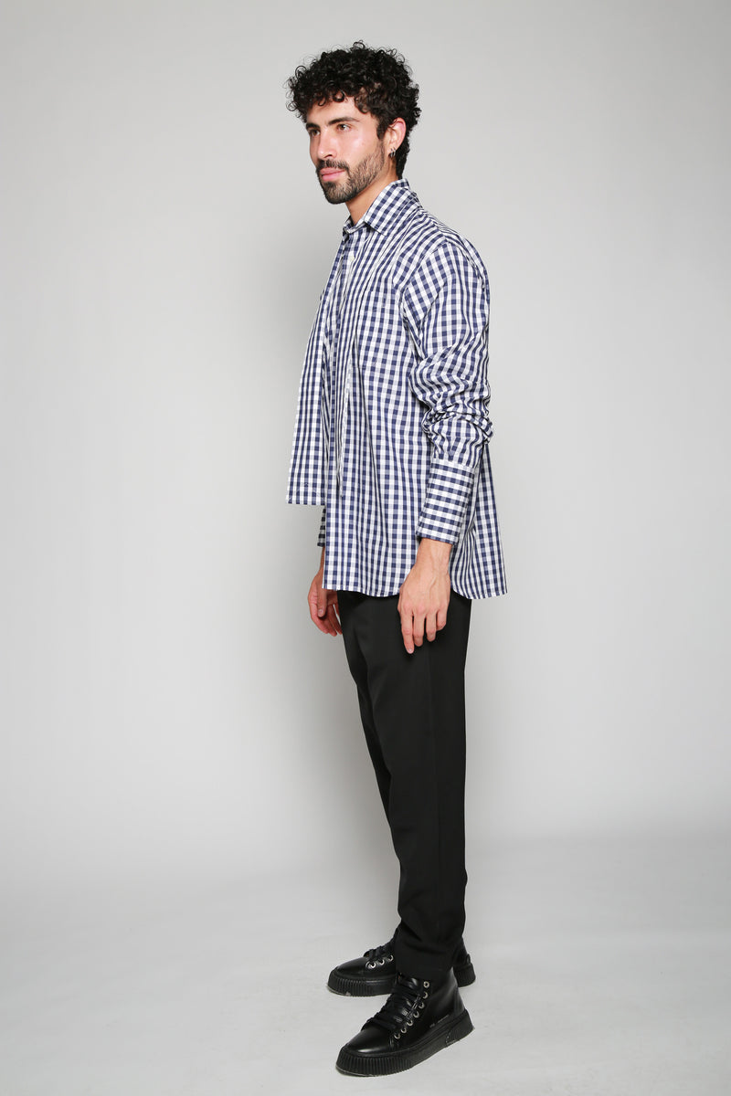Camisa Gingham Cuello Mascada