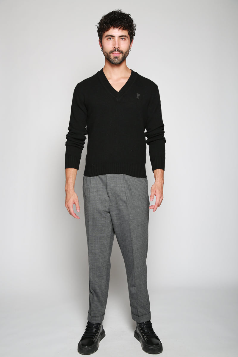 Sweater Tonal Small Vneck Negro