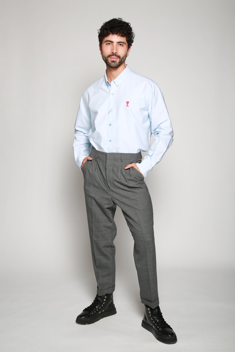 Pantalón Carotte A Plis Gris