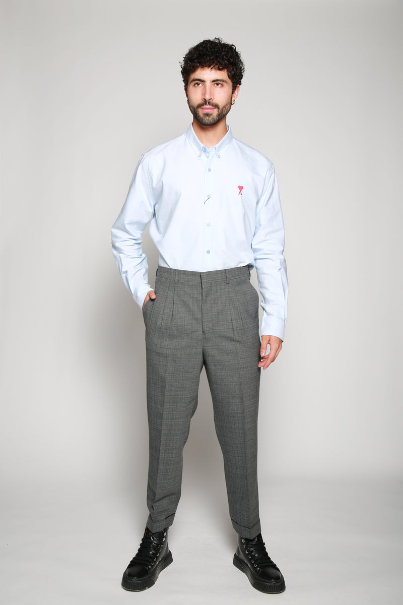 Ami Paris | Pantalón Carotte A Plis Gris. 