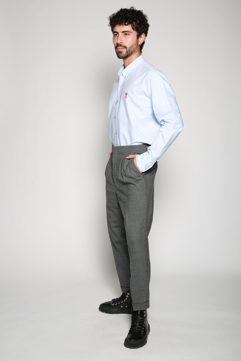 Ami Paris | Pantalón Carotte A Plis Gris. 