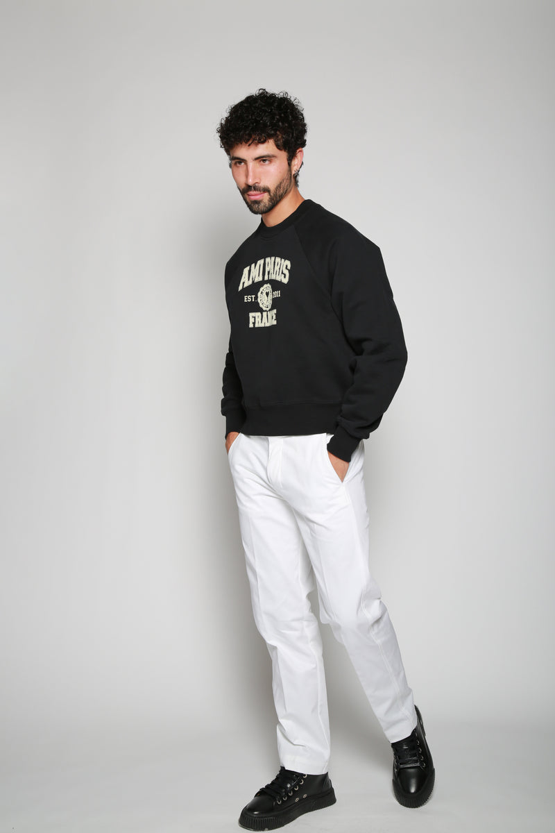 Ami Paris | Pantalón Casual Straight Fit Chino Blanco. 