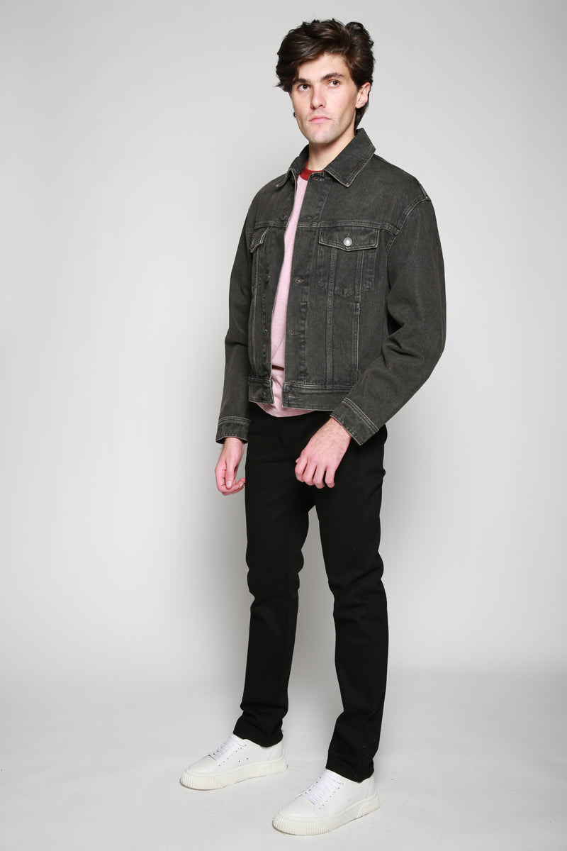 Ami Paris | Chamarra Trucker Negro. 