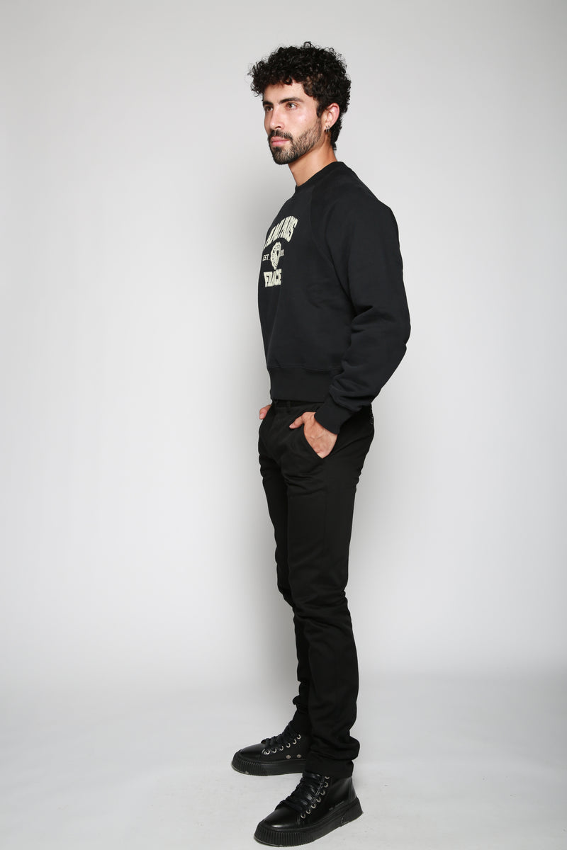 Ami Paris | Pantalón Casual Cigarette Fit Chino Negro. 