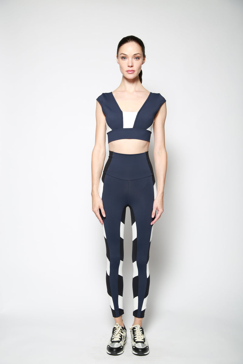 Leggings Double Arrow Marino