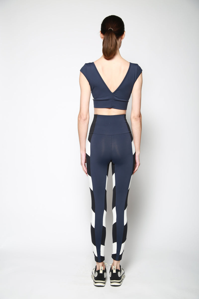 Leggings Double Arrow Marino