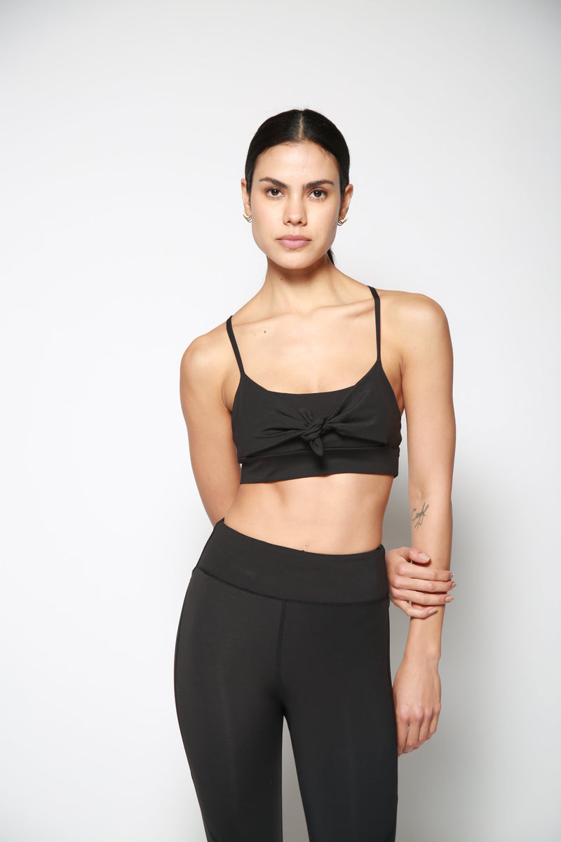 Top Tied Bow Bra Negro