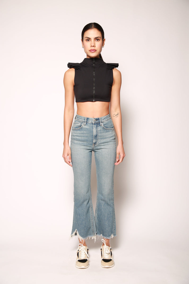 Jeans Empire Crop Flare Azul Claro