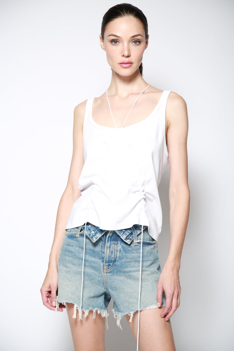 Top High Twist Blanco