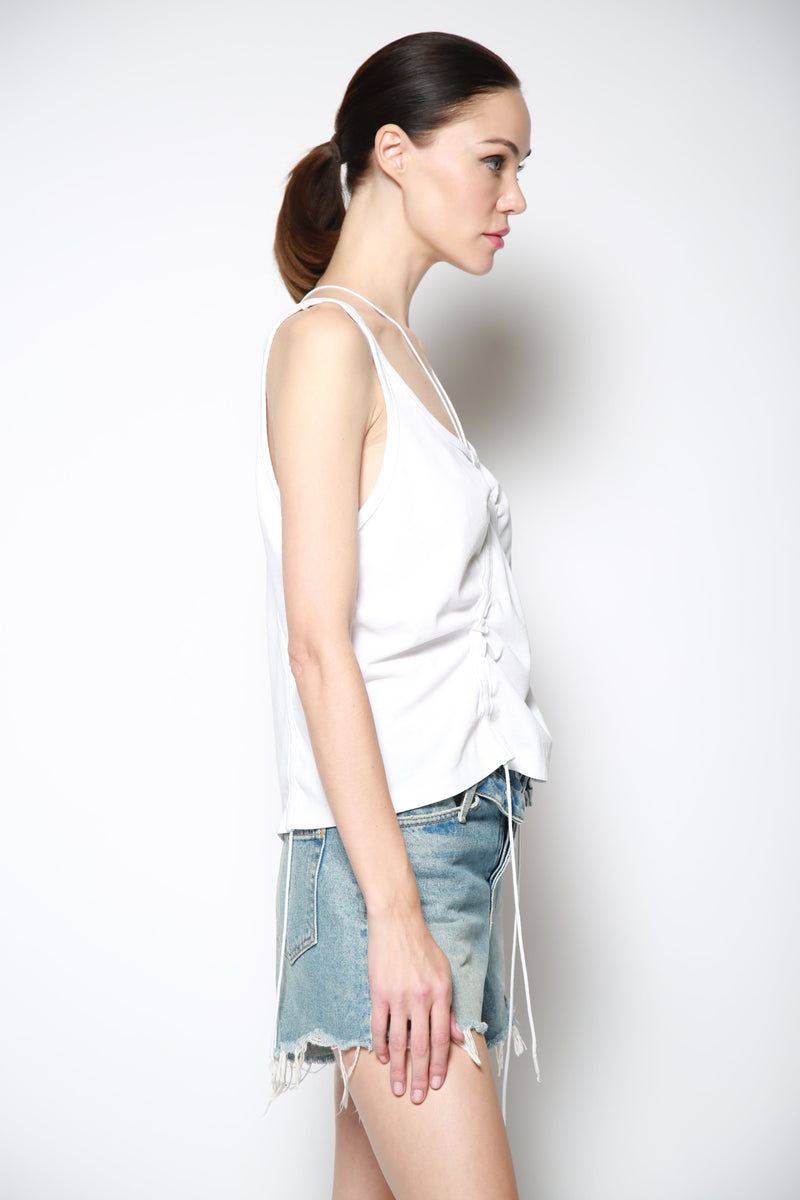 Top High Twist Blanco