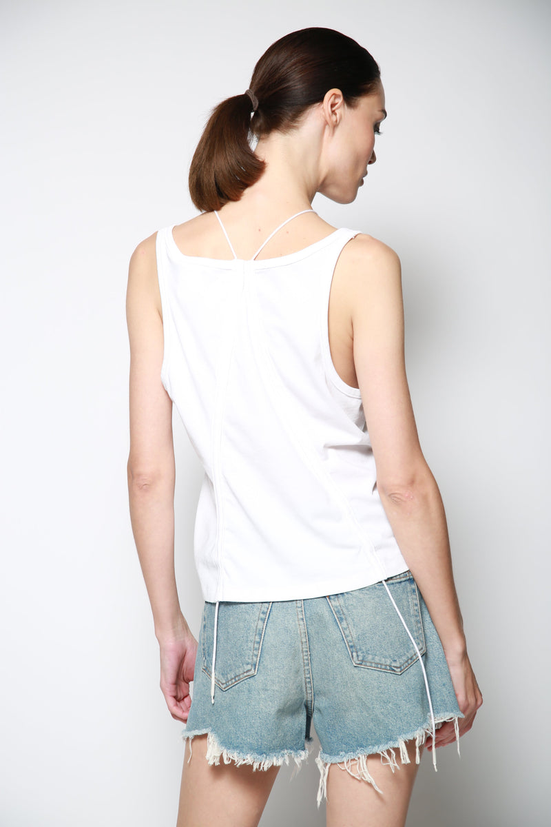Top High Twist Blanco