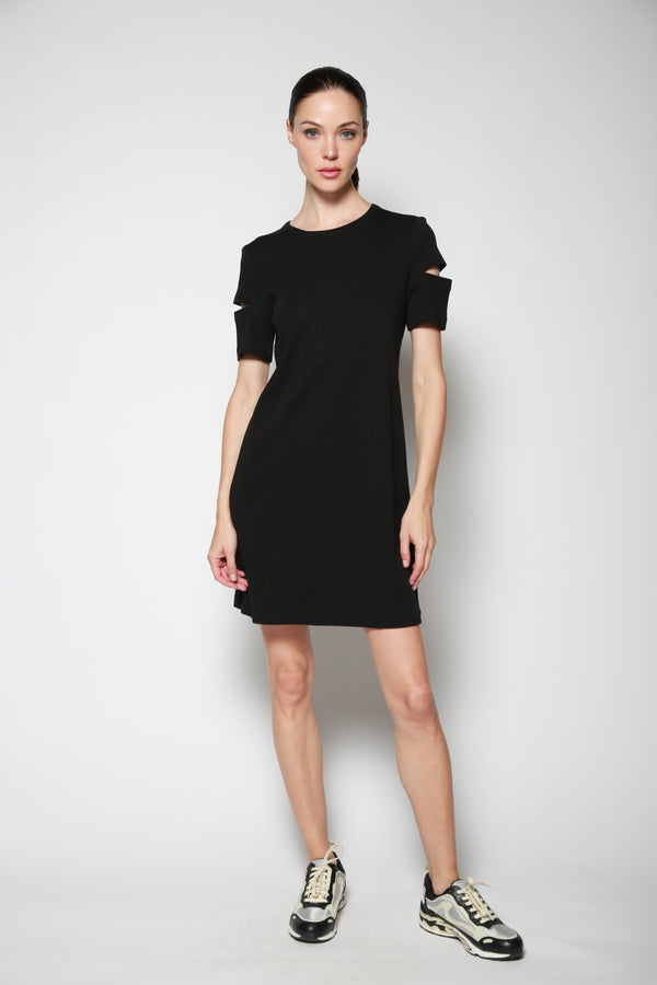 Vestido Casual Wide Rib Negro