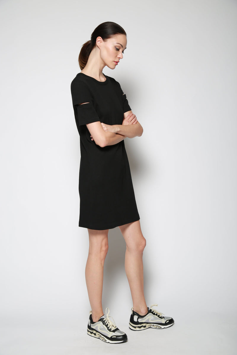 Vestido Casual Wide Rib Negro