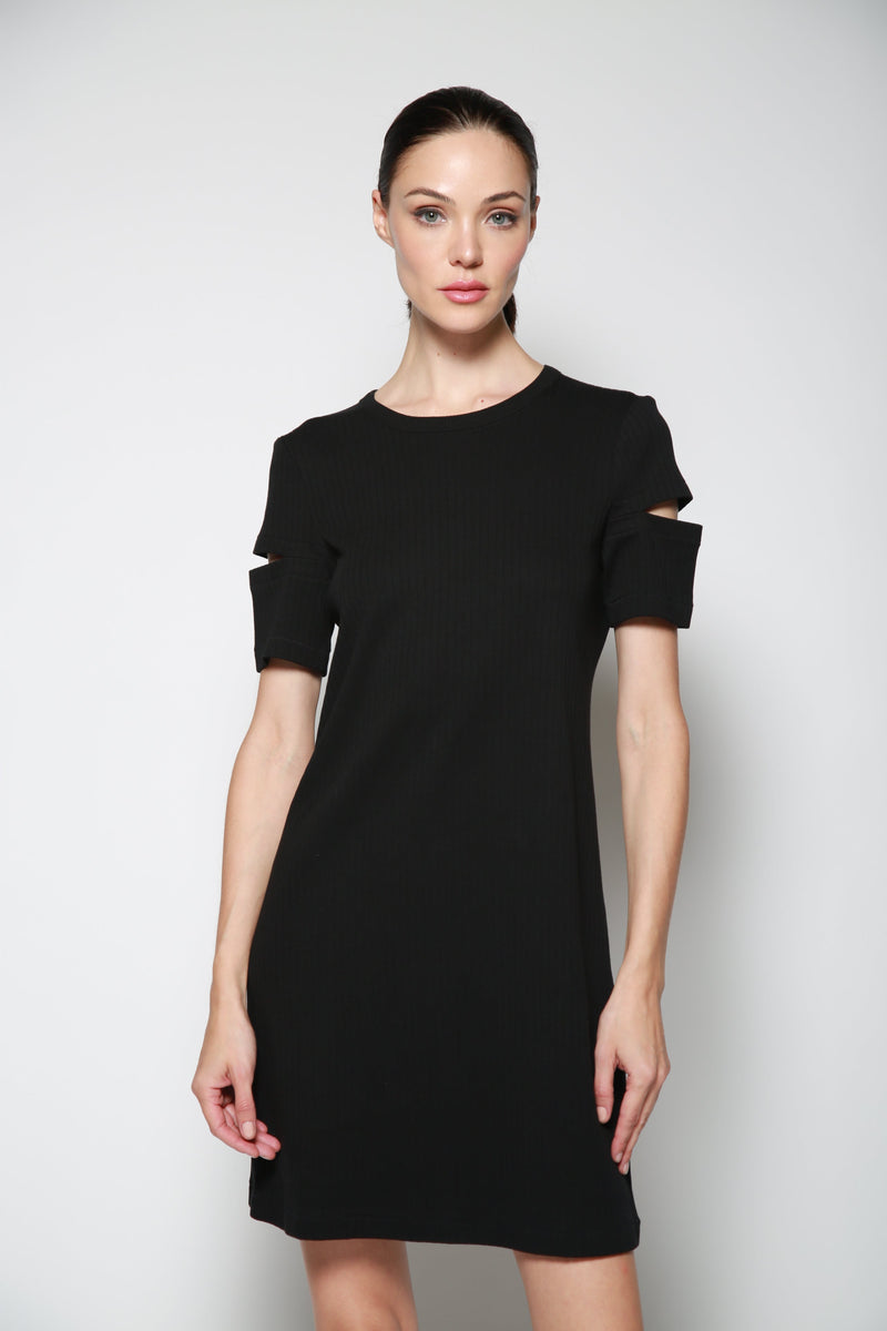 Vestido Casual Wide Rib Negro
