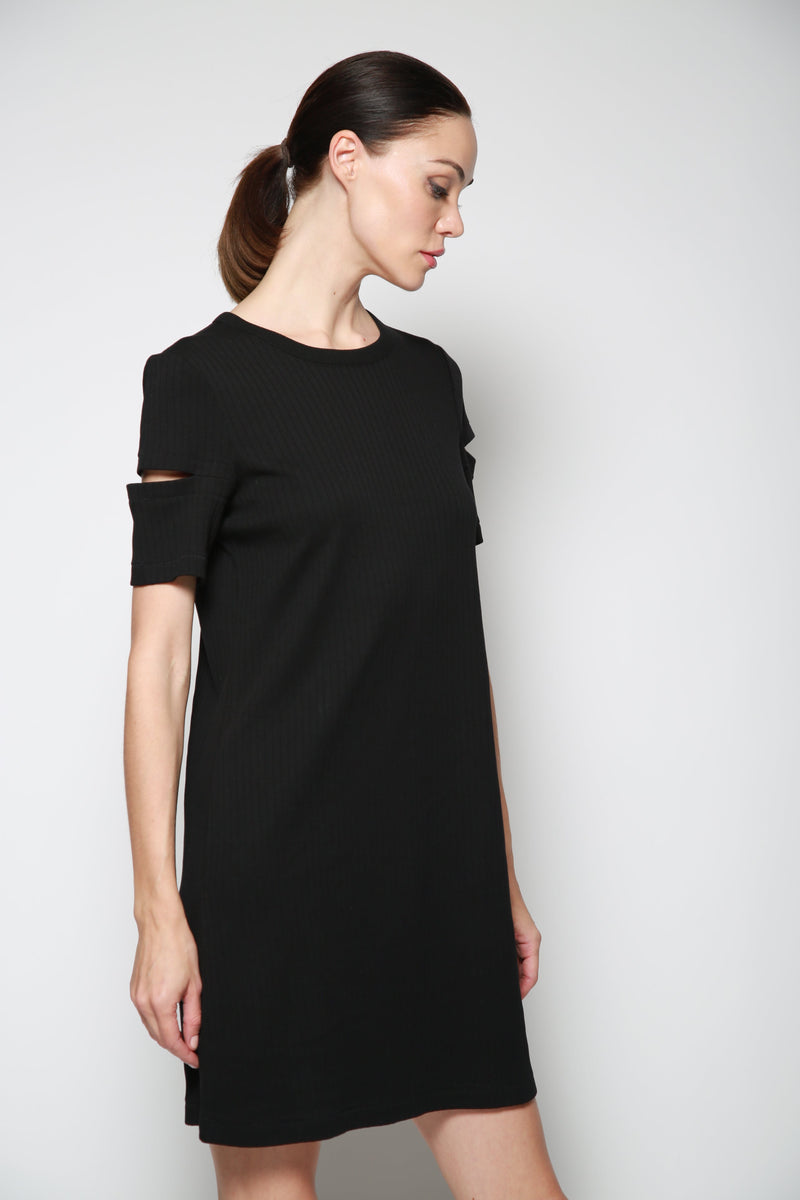 Vestido Casual Wide Rib Negro