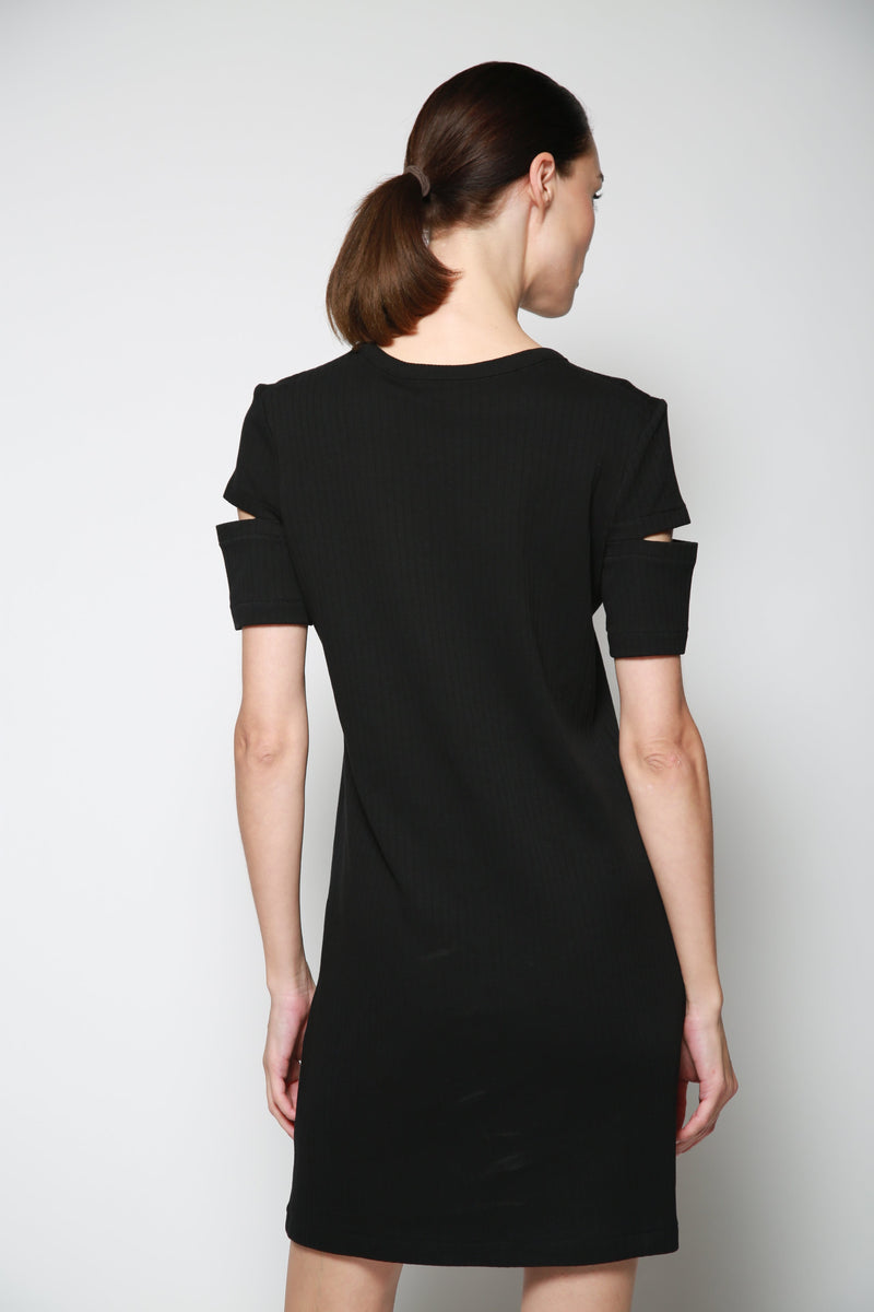 Vestido Casual Wide Rib Negro