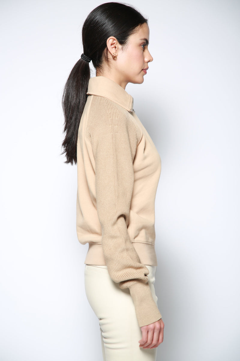 Sweater Combo Zip Camello Camel