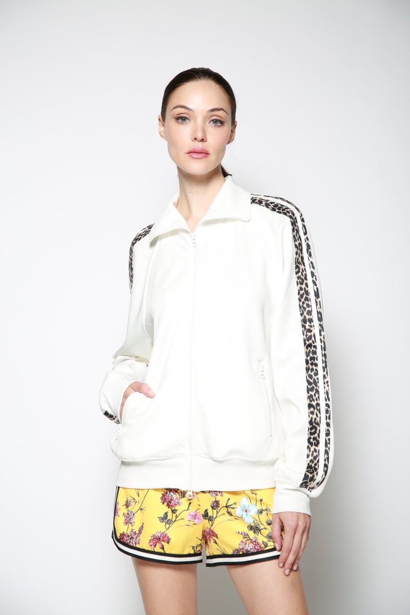 Chamarra Leopard Stripe Track Leopardo