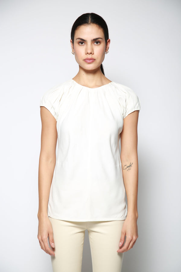 Top Pleated Cap Blanco
