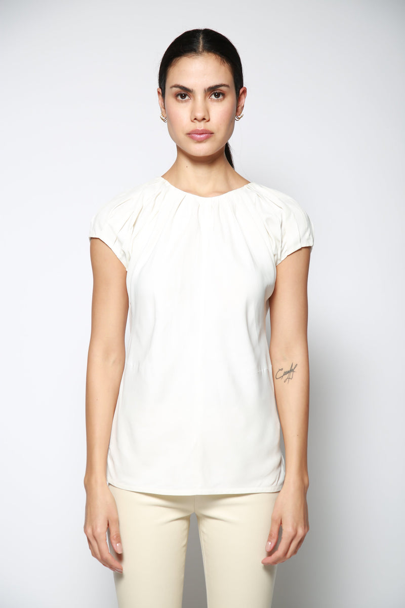 Top Pleated Cap Blanco