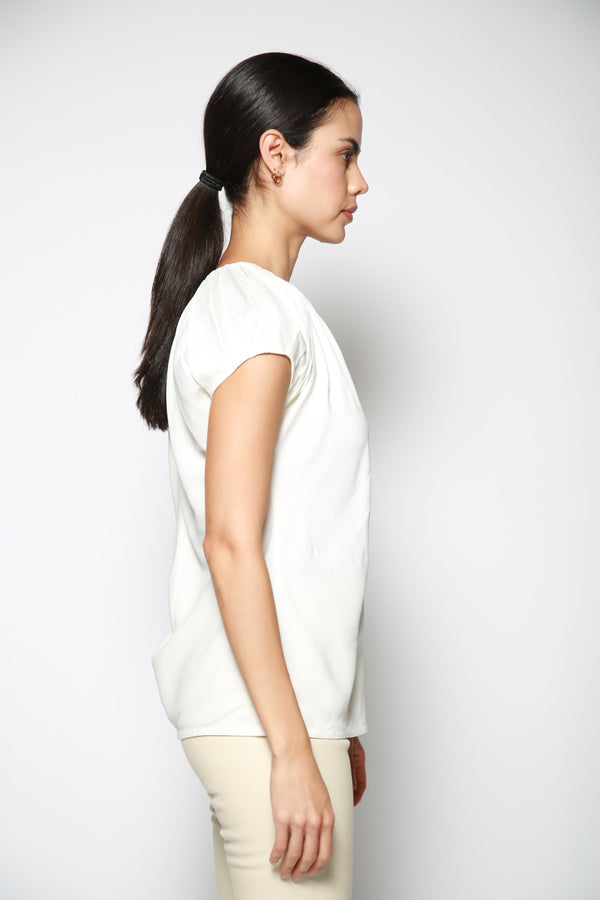 Top Pleated Cap Blanco