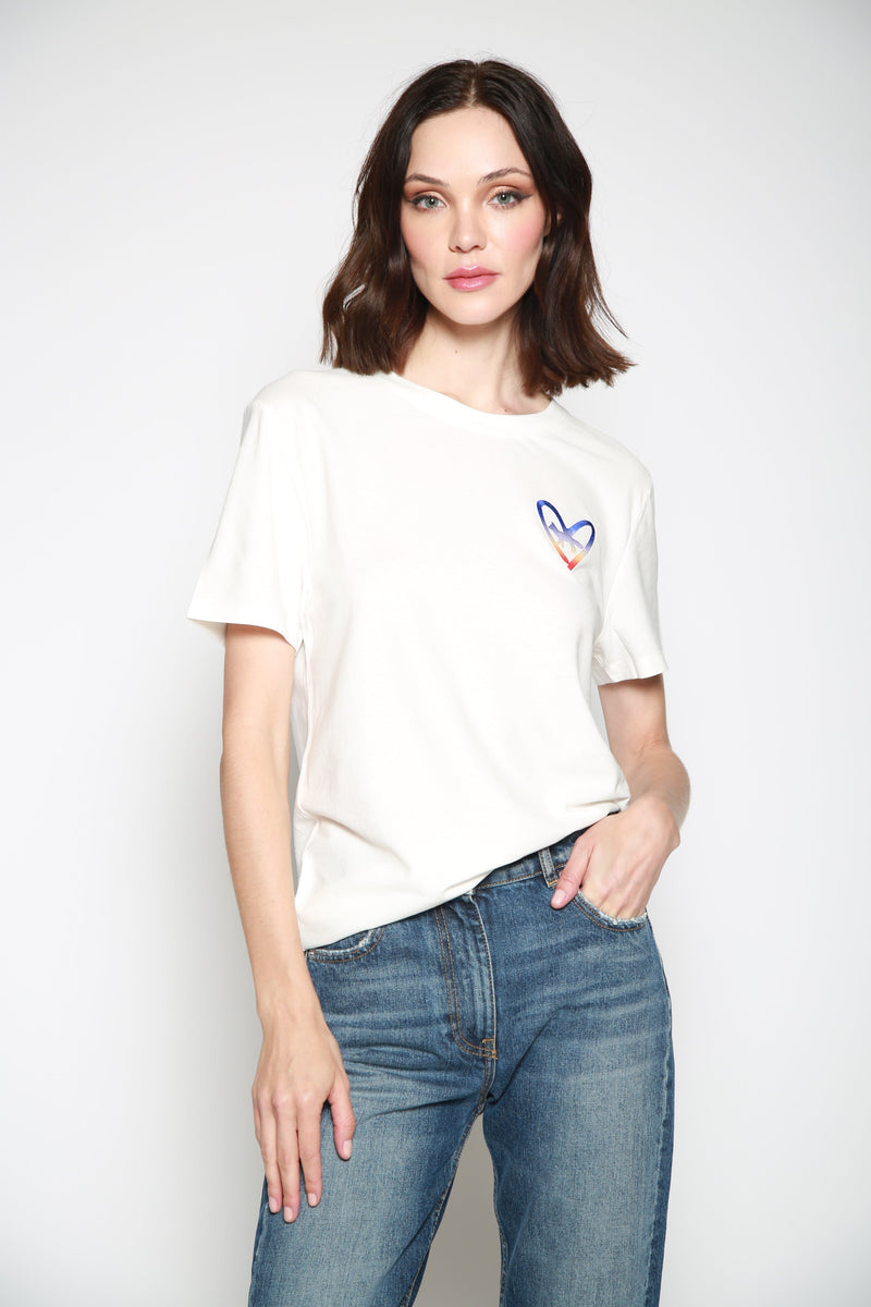Playera Heart Relaxed Blanco