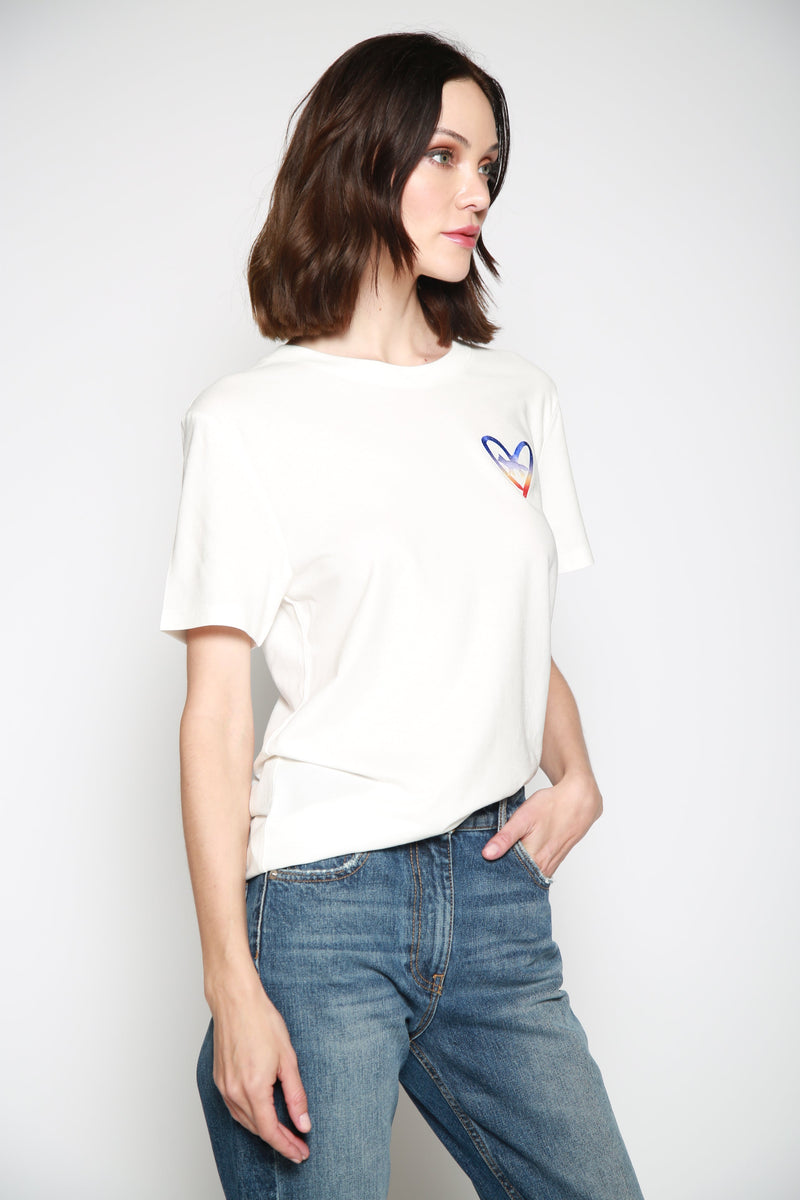 Playera Heart Relaxed Blanco