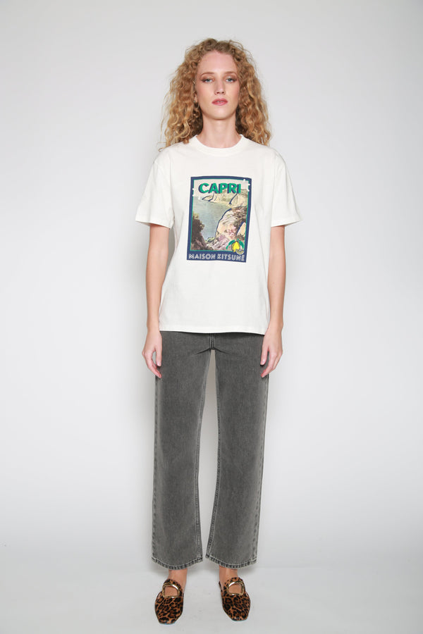 Playera Locandina Crema Gris