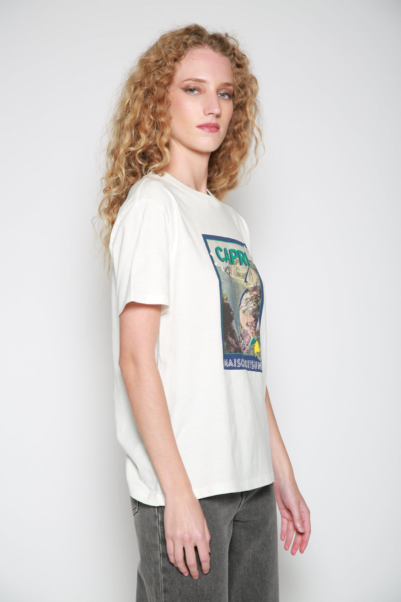 Playera Locandina Crema Gris