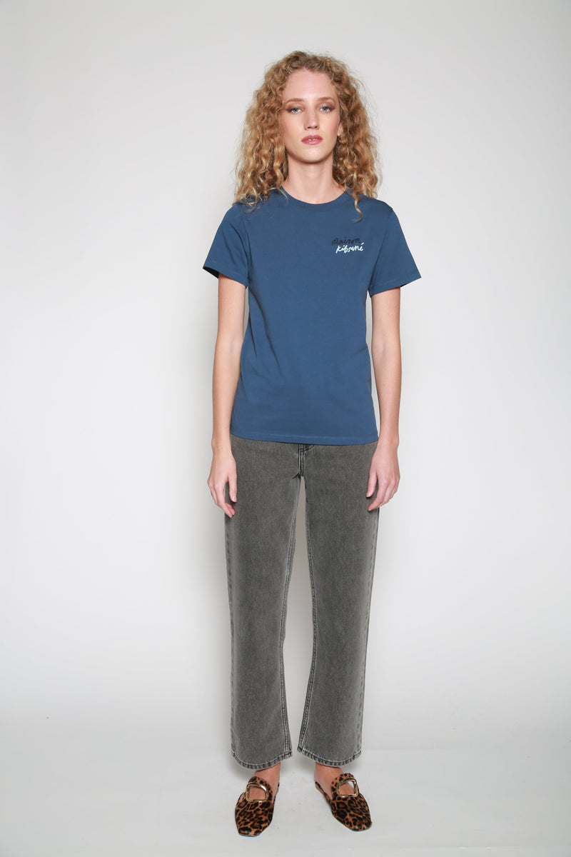 Playera Mini Handwriting Azul
