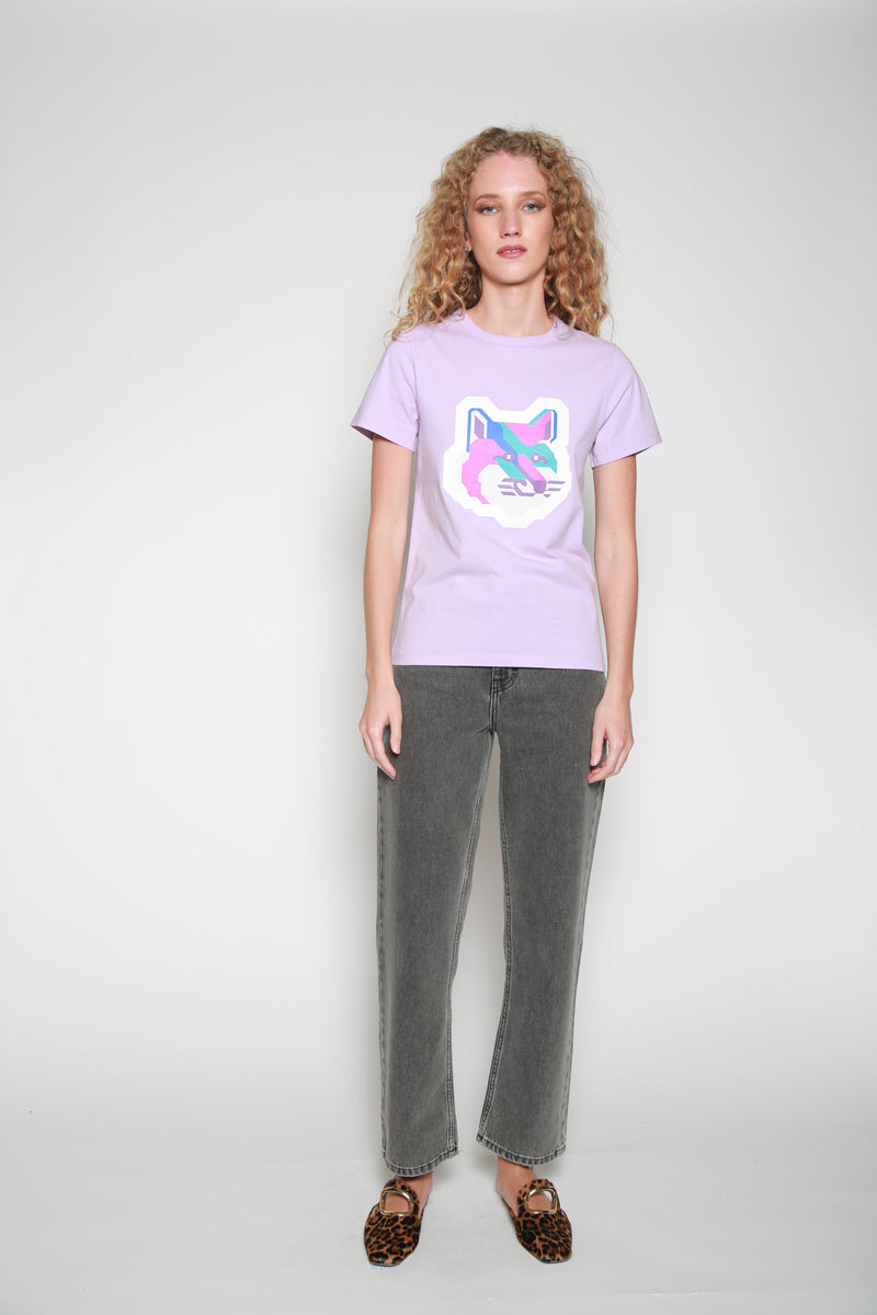Playera Pixel Fox Head Lila