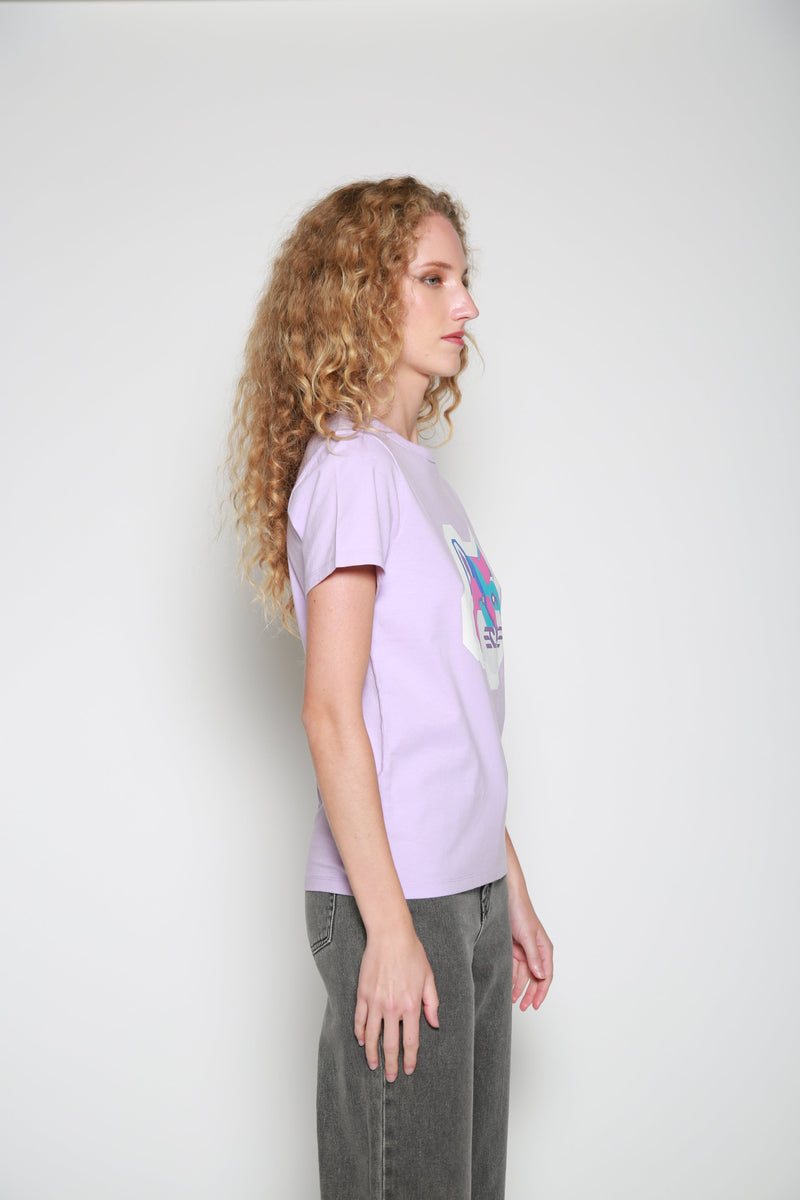 Playera Pixel Fox Head Lila
